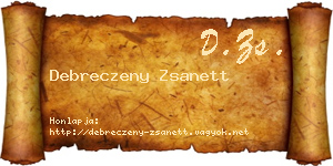 Debreczeny Zsanett névjegykártya